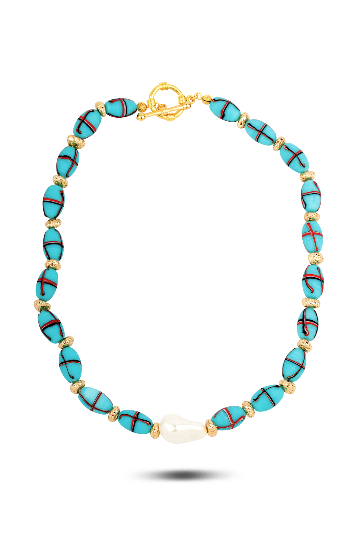 Berrin Özkan-Indian Summer Turquoise Necklace-Kolye-1-Milagron.com