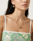 Luna Emerald Gold Plated Earrings