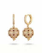 Luna Ruby Gold Plated Earrings