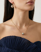 Luna Sapphire Gold Plated Earrings