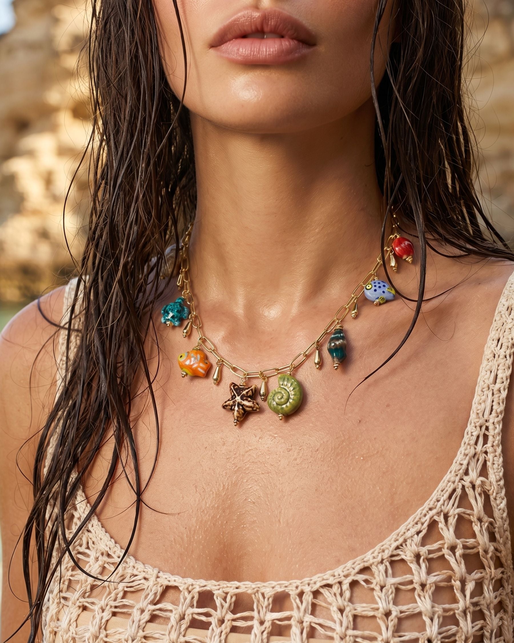 Mediterranean Summer Charm Necklace