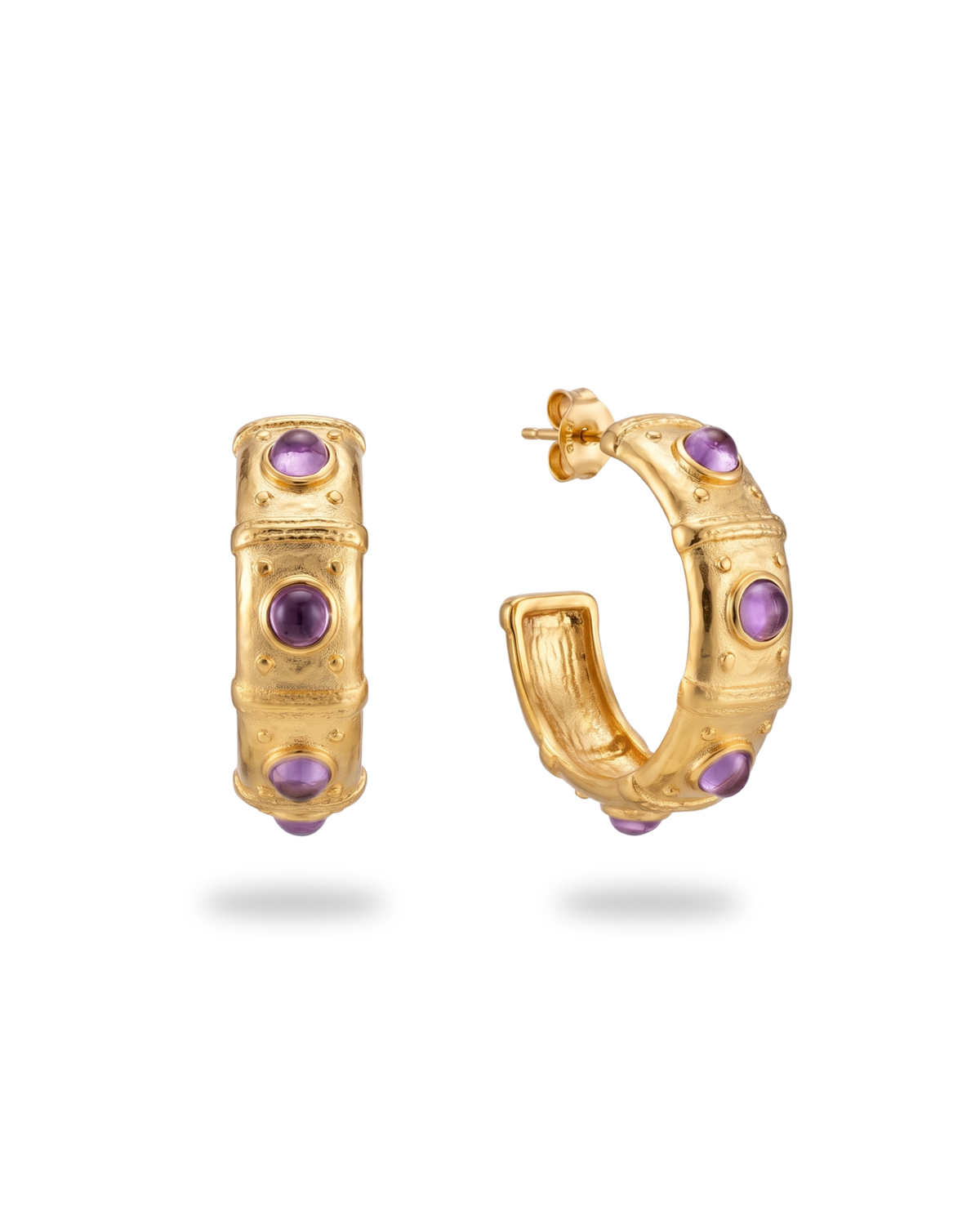 Nocturne Amethyst Hoop Earrings