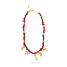 Ocean Harmony Red Natural Stone Necklace