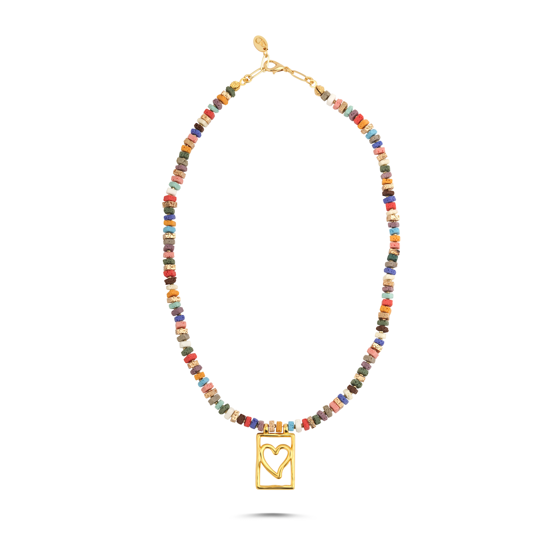 Rainbow Love Natural Stone Necklace