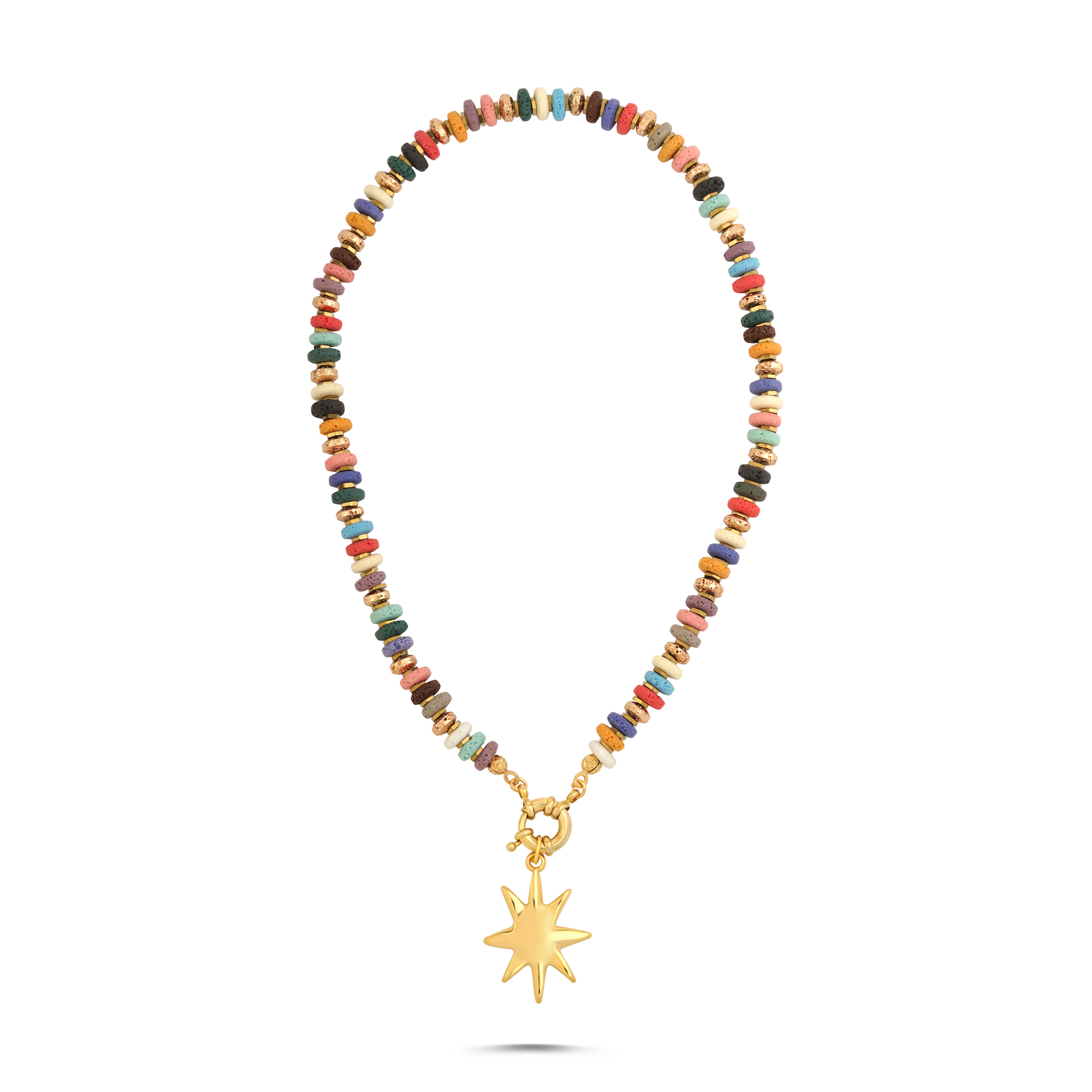 Rainbow Tide Natural Stone Necklace