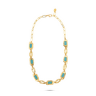 Riviera Stations Turquoise Gold Plated Necklace