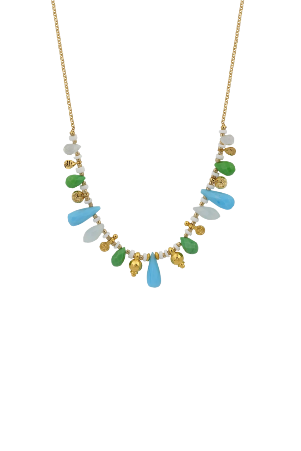 Berrin Özkan-Siren Turquoise Green Necklace-Kolye-1-Milagron.com