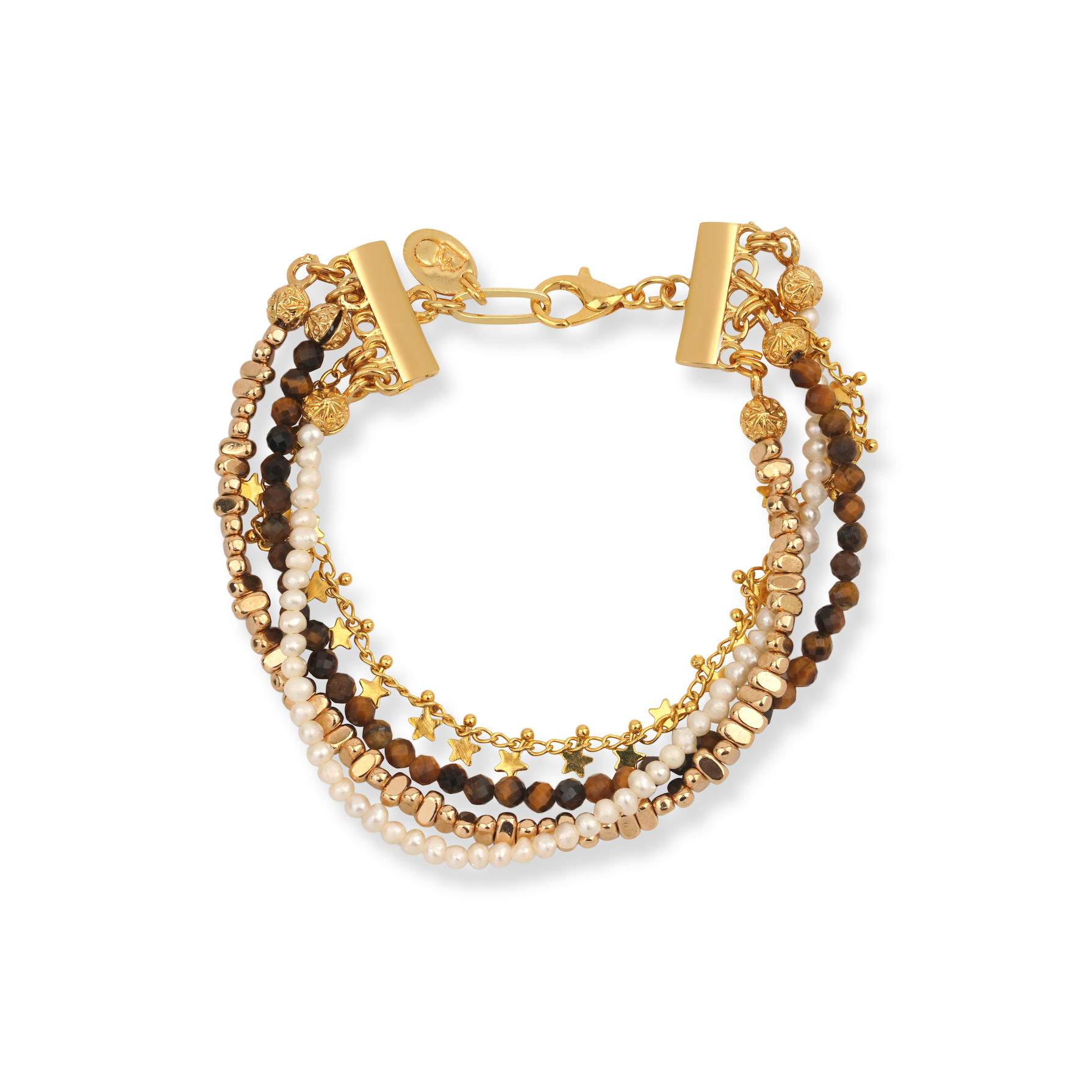 Stella Tiger Eye Pearl Bracelet