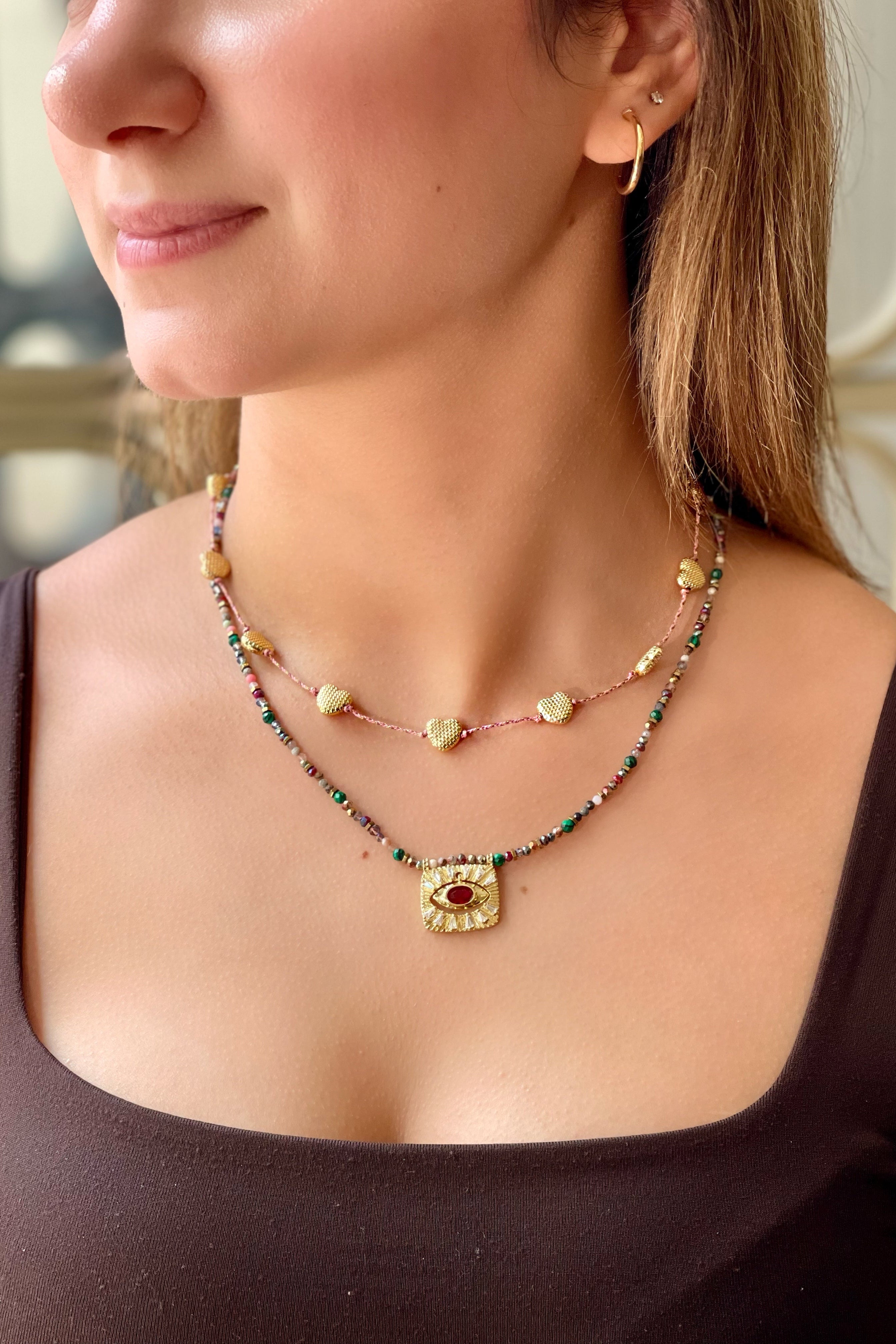 Berrin Özkan-Summer Muse Bold Heart Rope Necklace-Kolye-3-Milagron.com