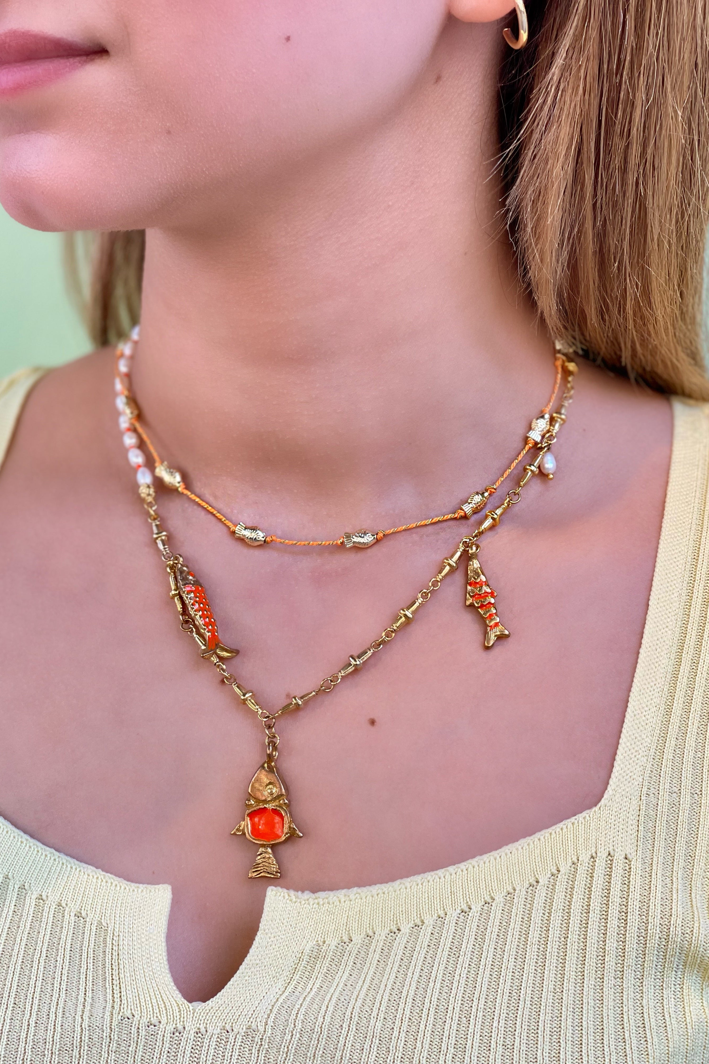 Berrin Özkan-Summer Muse Fish Rope Necklace-Kolye-4-Milagron.com