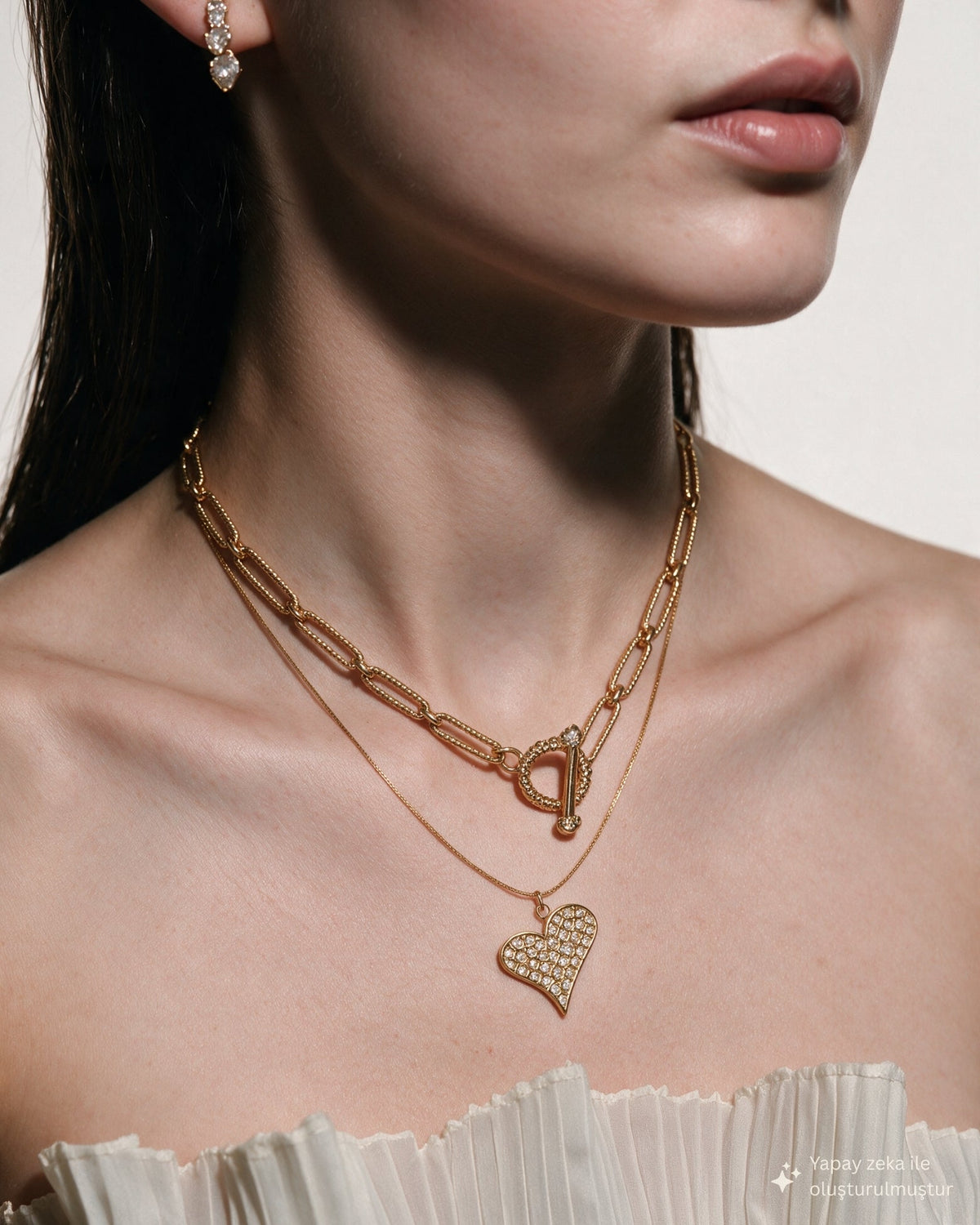 Valentina Pavé Lace Heart Necklace