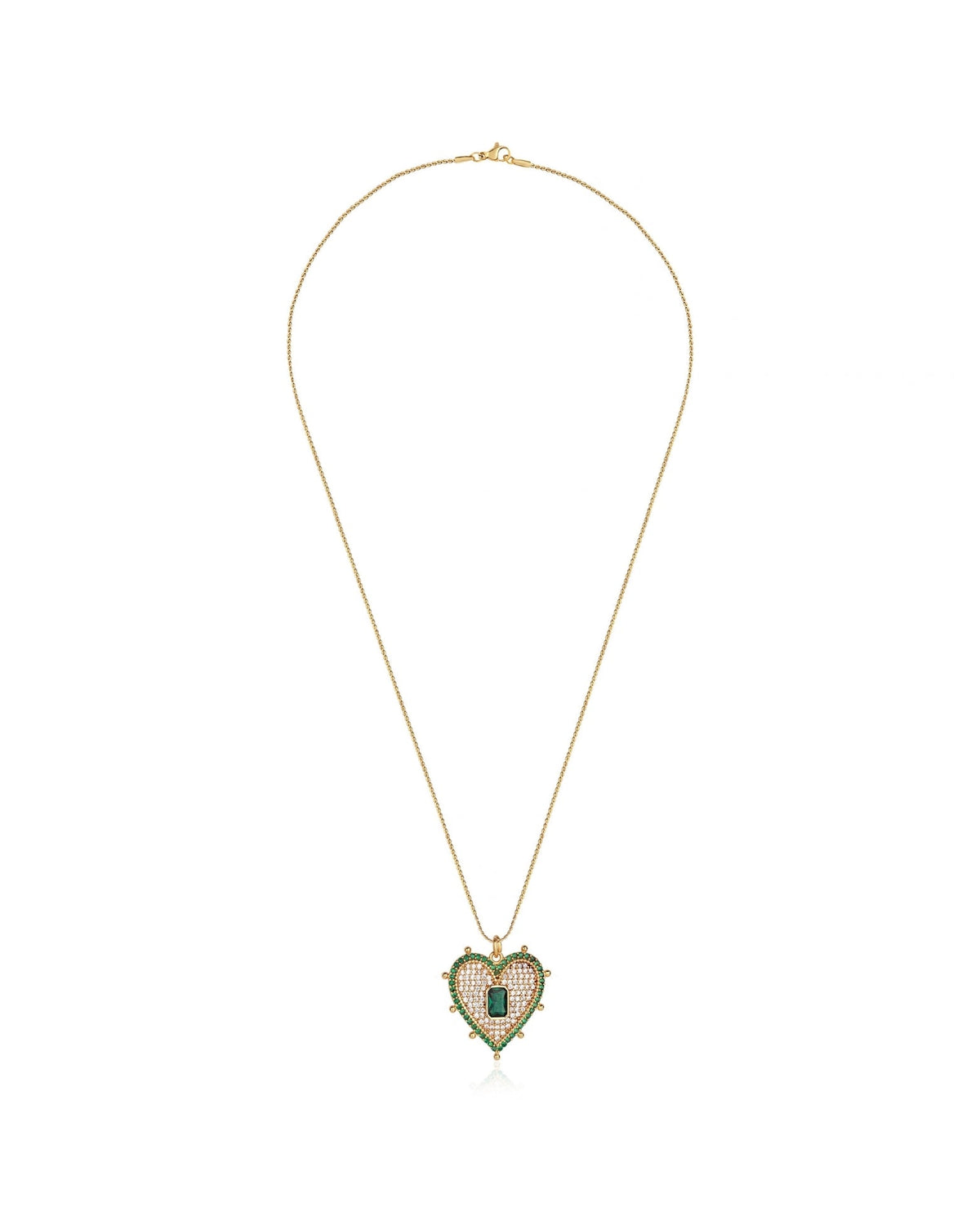 Valentina Green Gem Heart Necklace