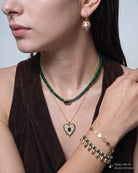 Valentina Green Gem Heart Necklace