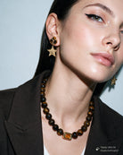 Vivienne Tiger Eye & Yellow Crystal Necklace