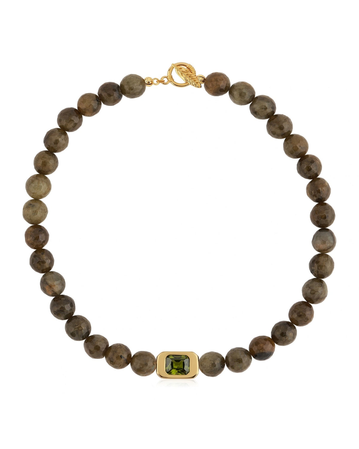 Vivienne Labradorite & Green Crystal Necklace