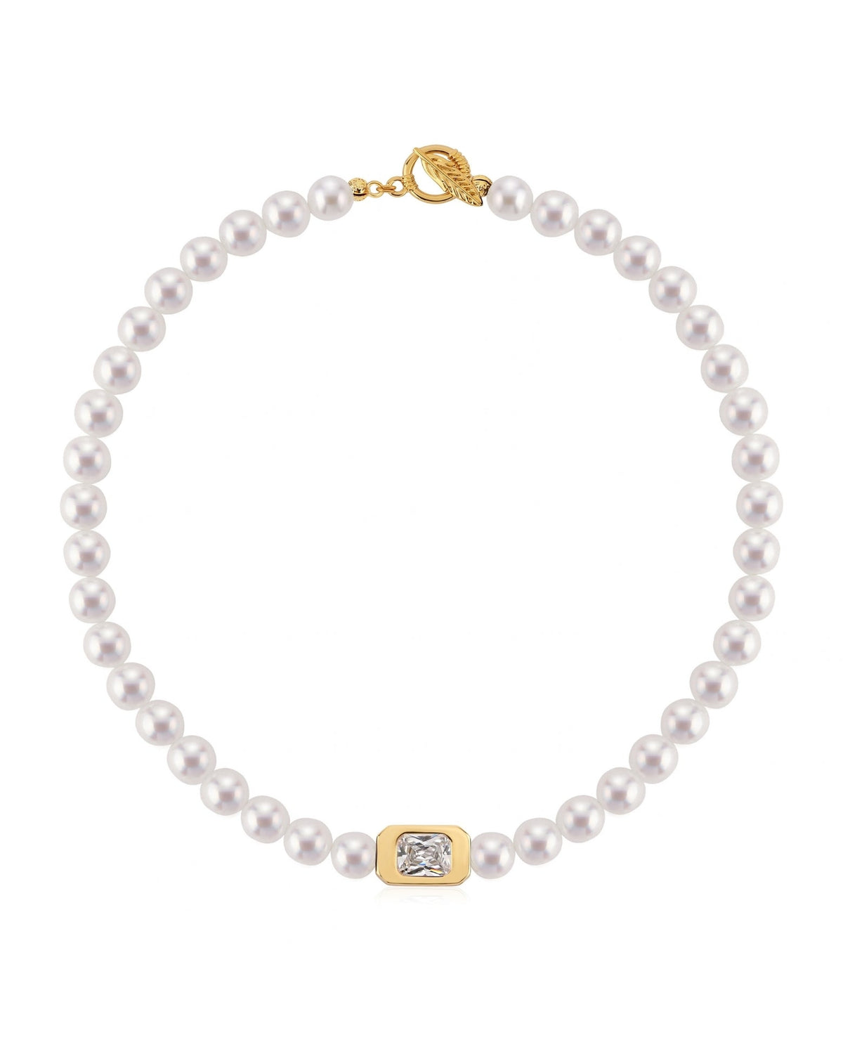 Vivienne Pearl & Clear Crystal Necklace