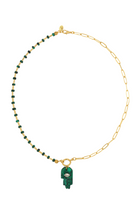 Berrin Özkan-Your Side Malachite Hamsa Necklace-Kolye-1-Milagron.com