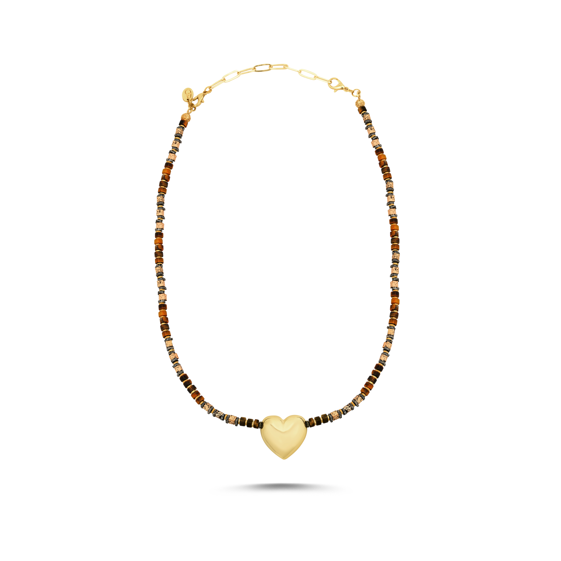 Berrin özkan-Amber Heart Necklace-Necklaces-1-Milagron.com