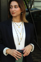 Berrin özkan-Azure Glow Pearl Nazar Necklace-Necklaces-2-Milagron.com