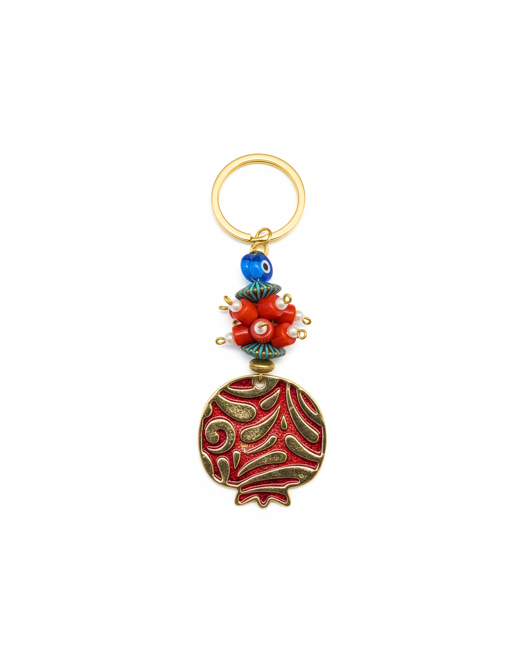 Berrin özkan-Bereket Red Pomegranate Keychain / Bag Charm-Key Chain-1-Milagron.com