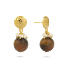 Berrin özkan-Bonbon Tiger Eye Pearl Earrings-Earring-1-Milagron.com