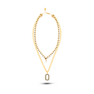 Berrin özkan-Eclipse Gold Double Row Black Necklace-Necklaces-1-Milagron.com