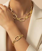 Berrin özkan-Golden Frame Gold Plated Bracelet-Bracelet-2-Milagron.com