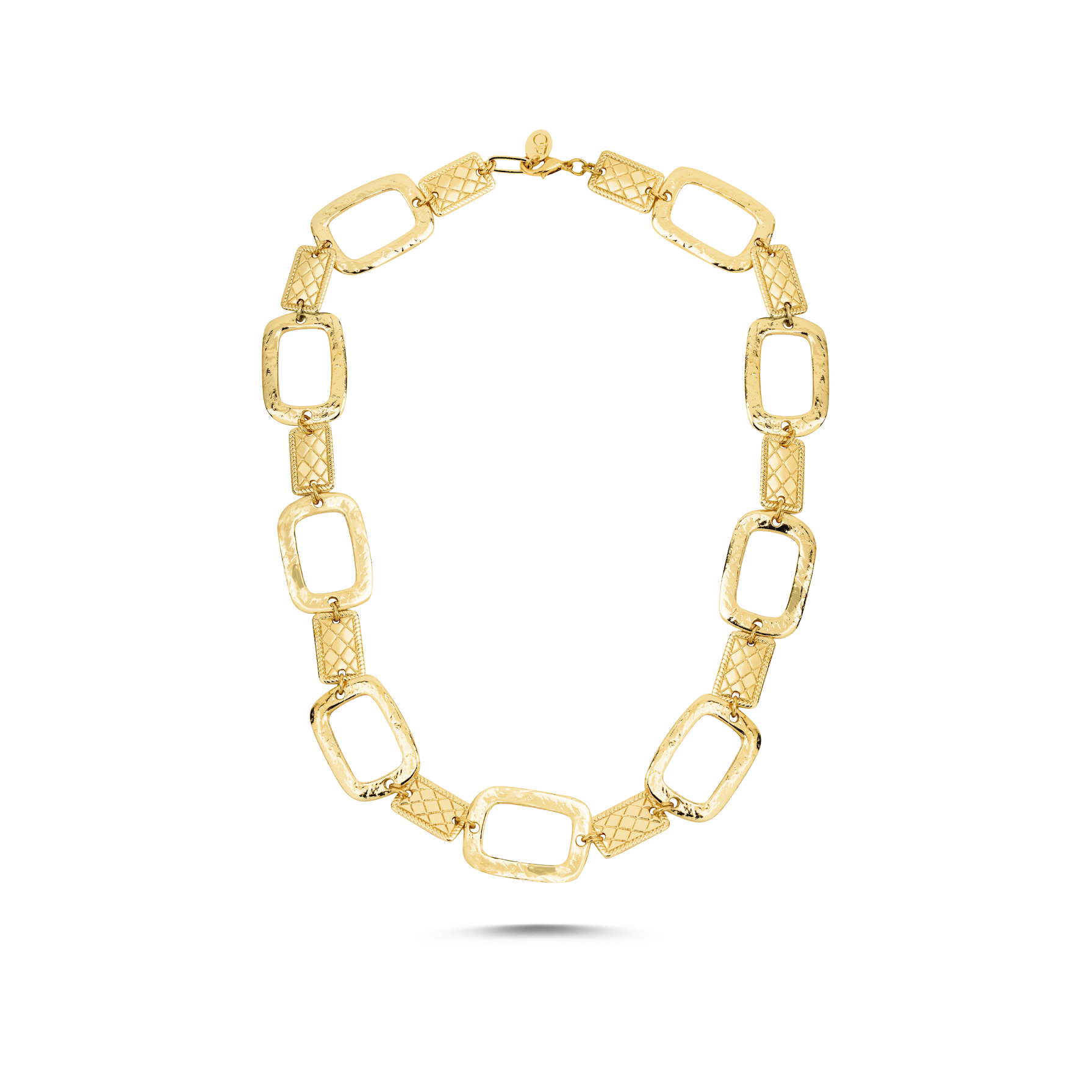 Berrin özkan-Golden Frame Gold Plated Necklace-Necklaces-1-Milagron.com