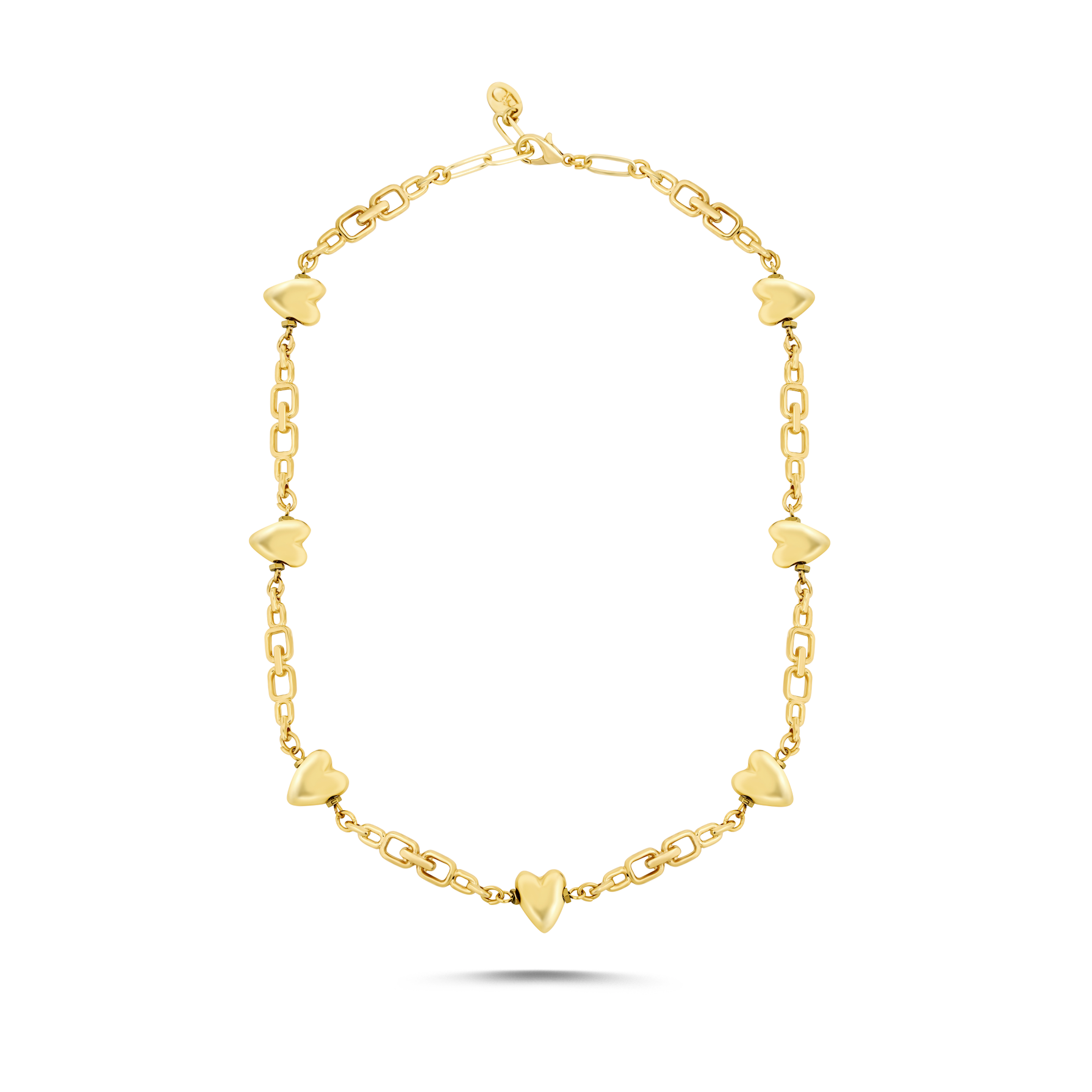 Berrin özkan-Golden Link Heart Necklace-Necklaces-1-Milagron.com