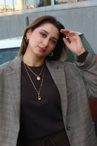 Berrin özkan-Golden Lock Necklace-Necklaces-2-Milagron.com