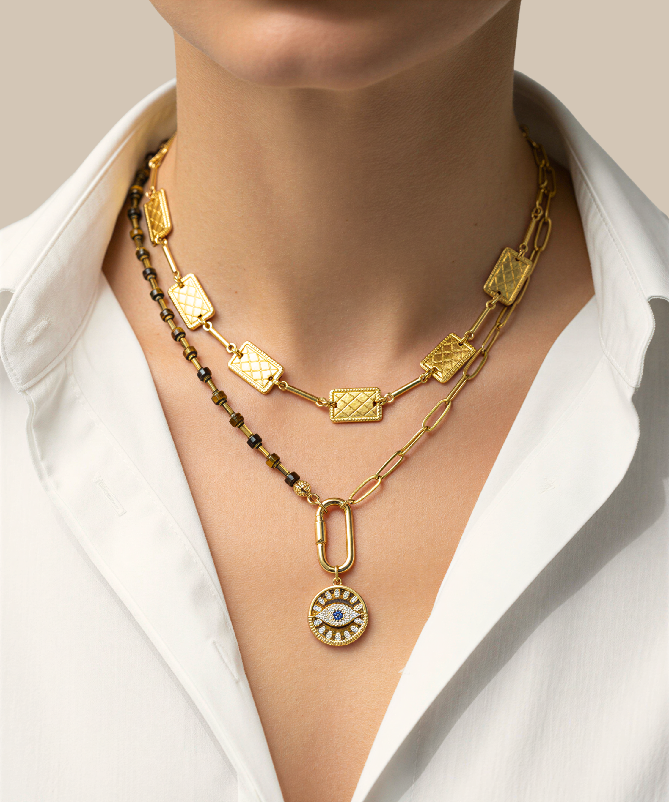 Berrin özkan-Golden Path Gold Plated Necklace-Necklaces-2-Milagron.com
