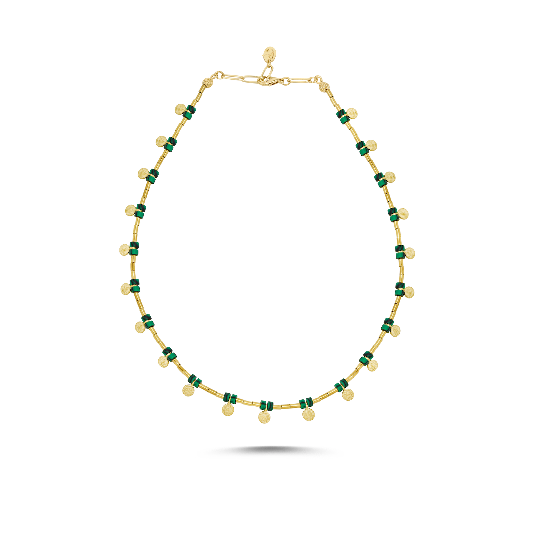 Berrin özkan-Greco Malachite Necklace-Necklaces-1-Milagron.com