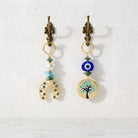 Berrin özkan-Kismet Navy Horseshoe Keychain / Bag Charm-Key Chain-2-Milagron.com