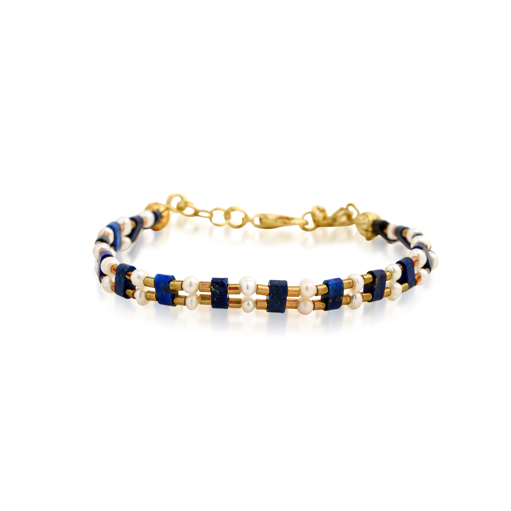 Berrin özkan-Lapis Hue Pearl Bracelet-Bracelet-1-Milagron.com