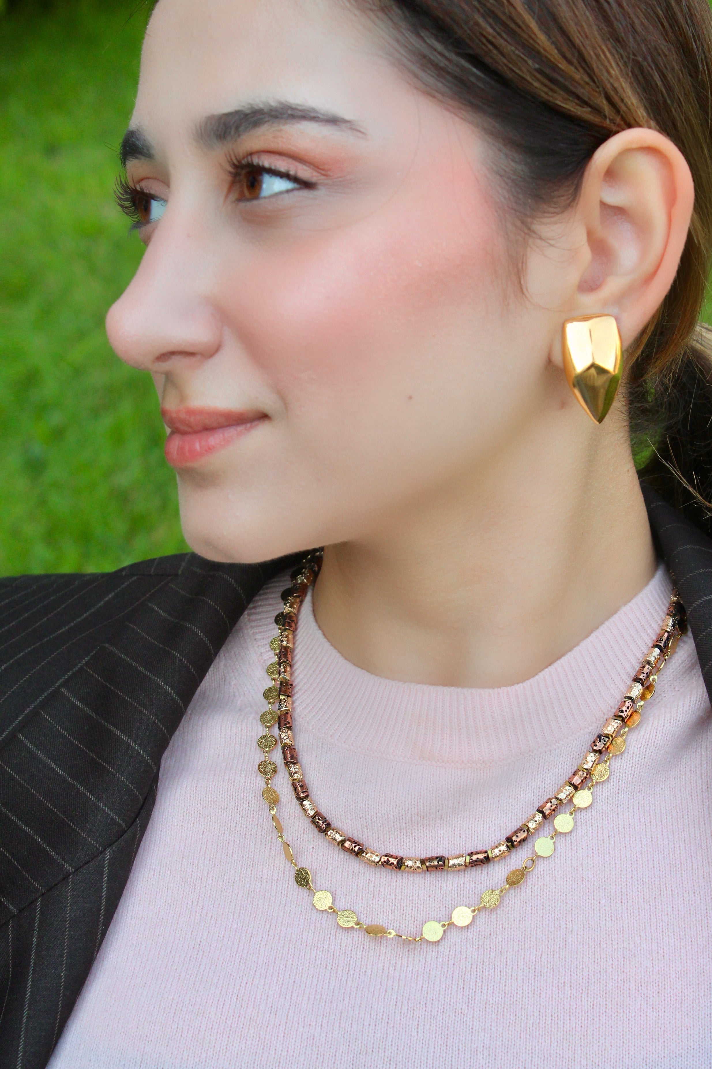 Berrin özkan-Mocha Gold Necklace-Necklaces-2-Milagron.com