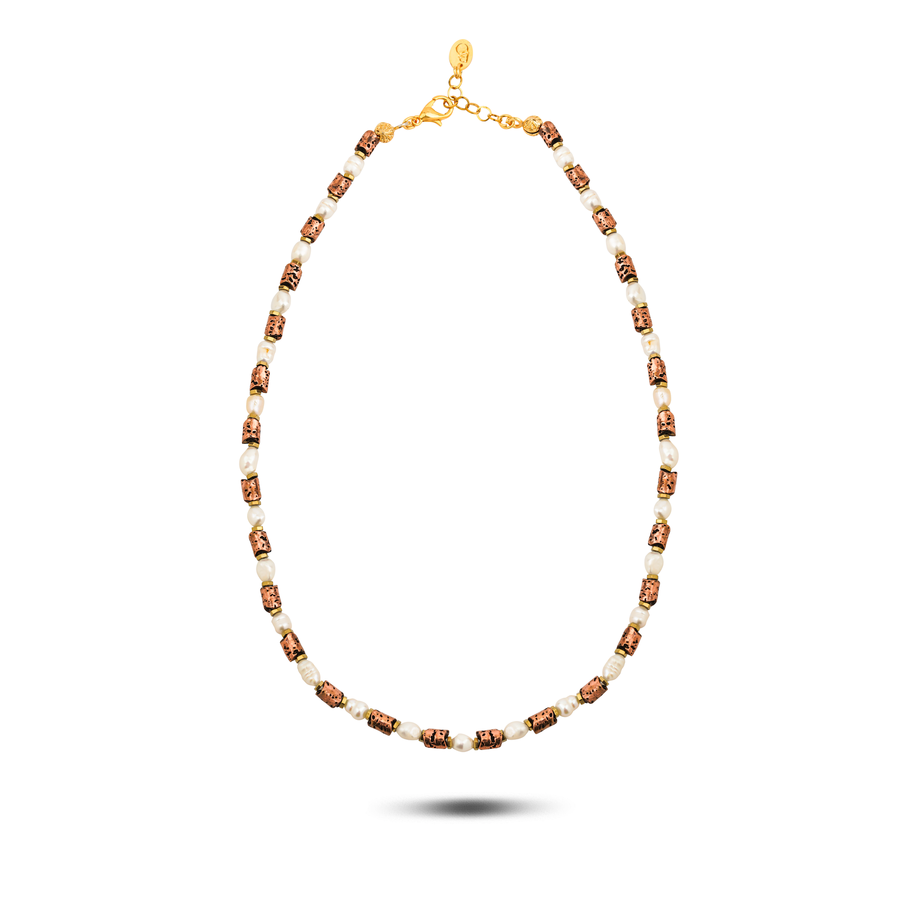 Berrin özkan-Mocha Pearl Necklace-Necklaces-1-Milagron.com