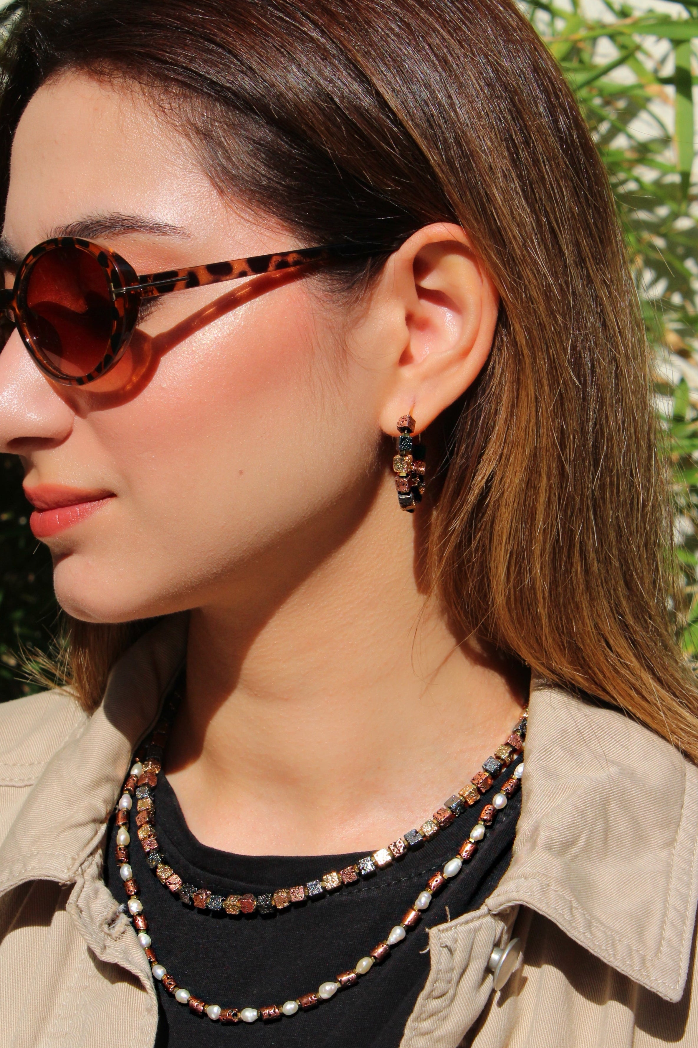 Berrin özkan-Mocha Pearl Necklace-Necklaces-2-Milagron.com