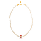 Berrin özkan-Pearl Galaxy Red Necklace-Necklaces-1-Milagron.com