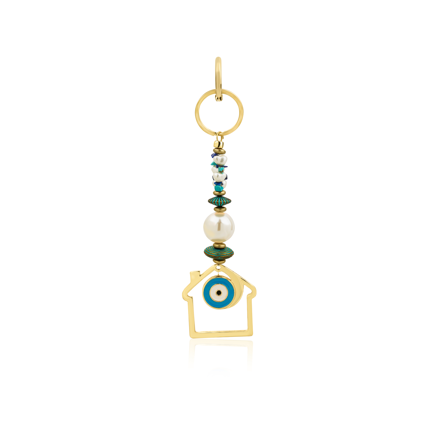 Berrin özkan-Saadet Nazar Blue House Keychain / Bag Charm-Key Chain-1-Milagron.com