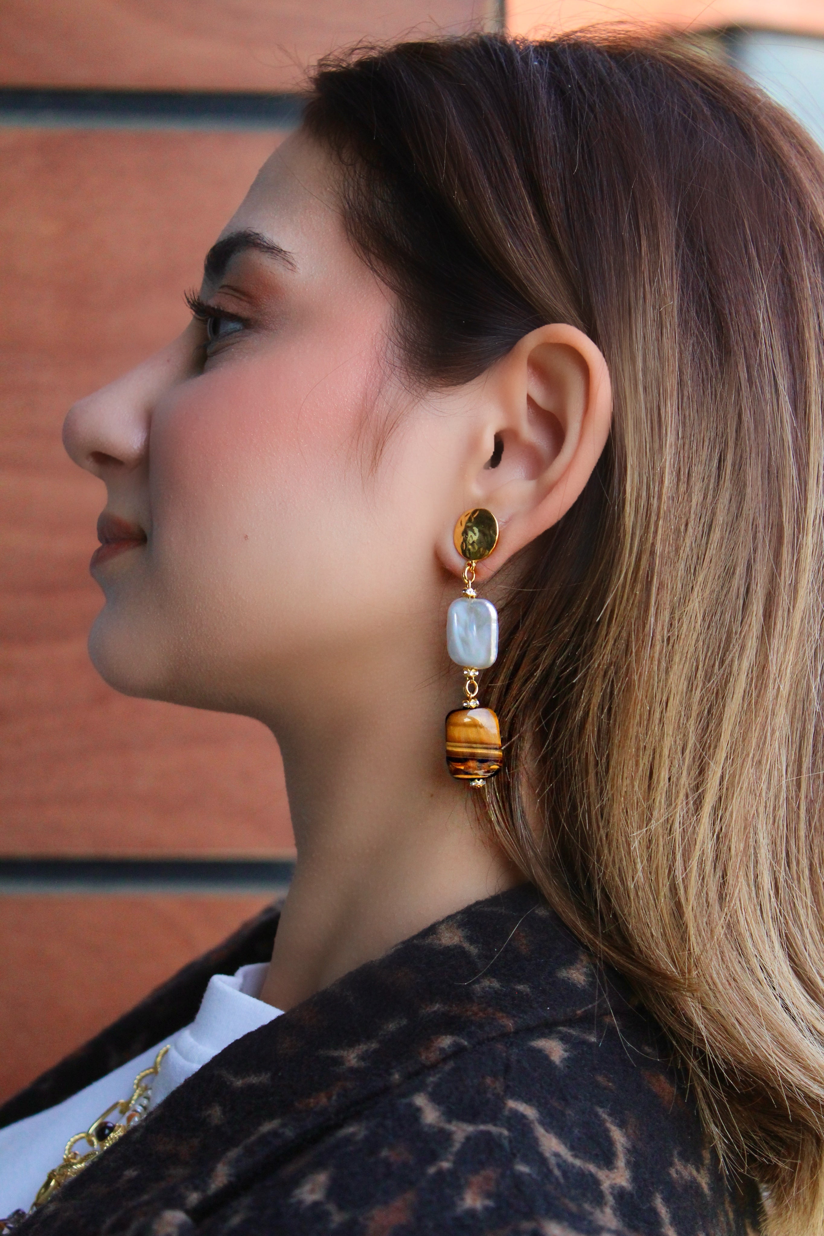Berrin özkan-Solara Amber Earrings-Earring-3-Milagron.com