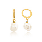 Berrin özkan-White Dusk Baroque Pearl Earrings-Earring-1-Milagron.com