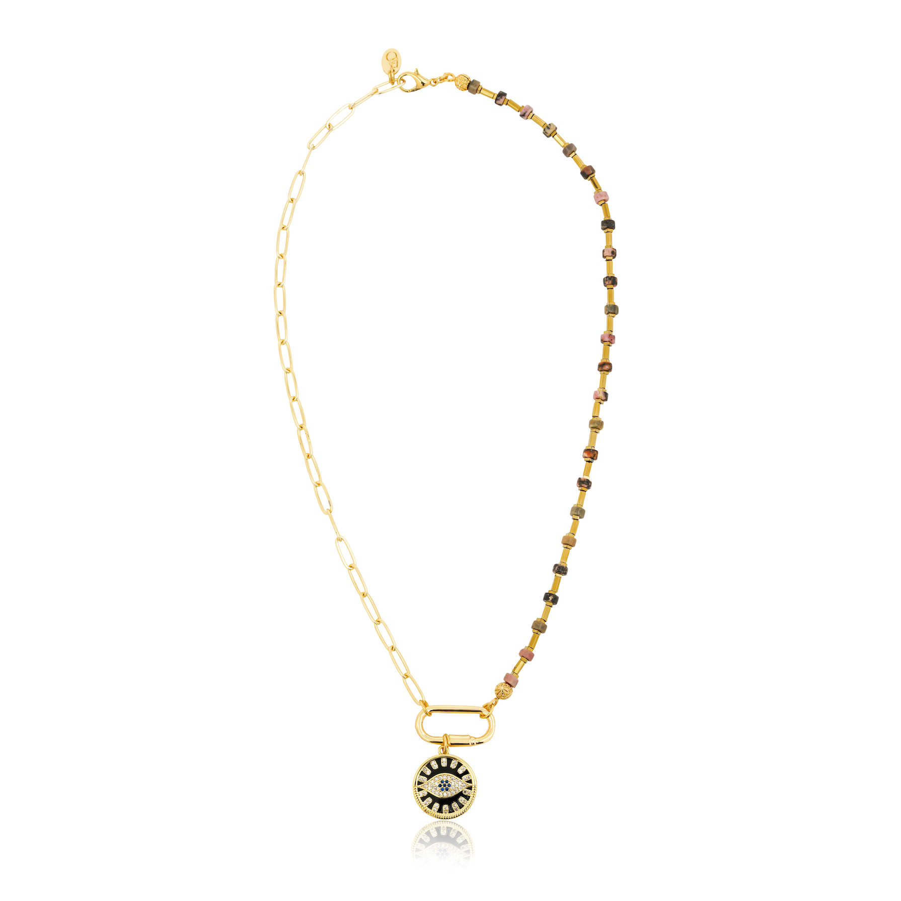 Berrin özkan-Your Side Black Nazar Necklace-Necklaces-1-Milagron.com