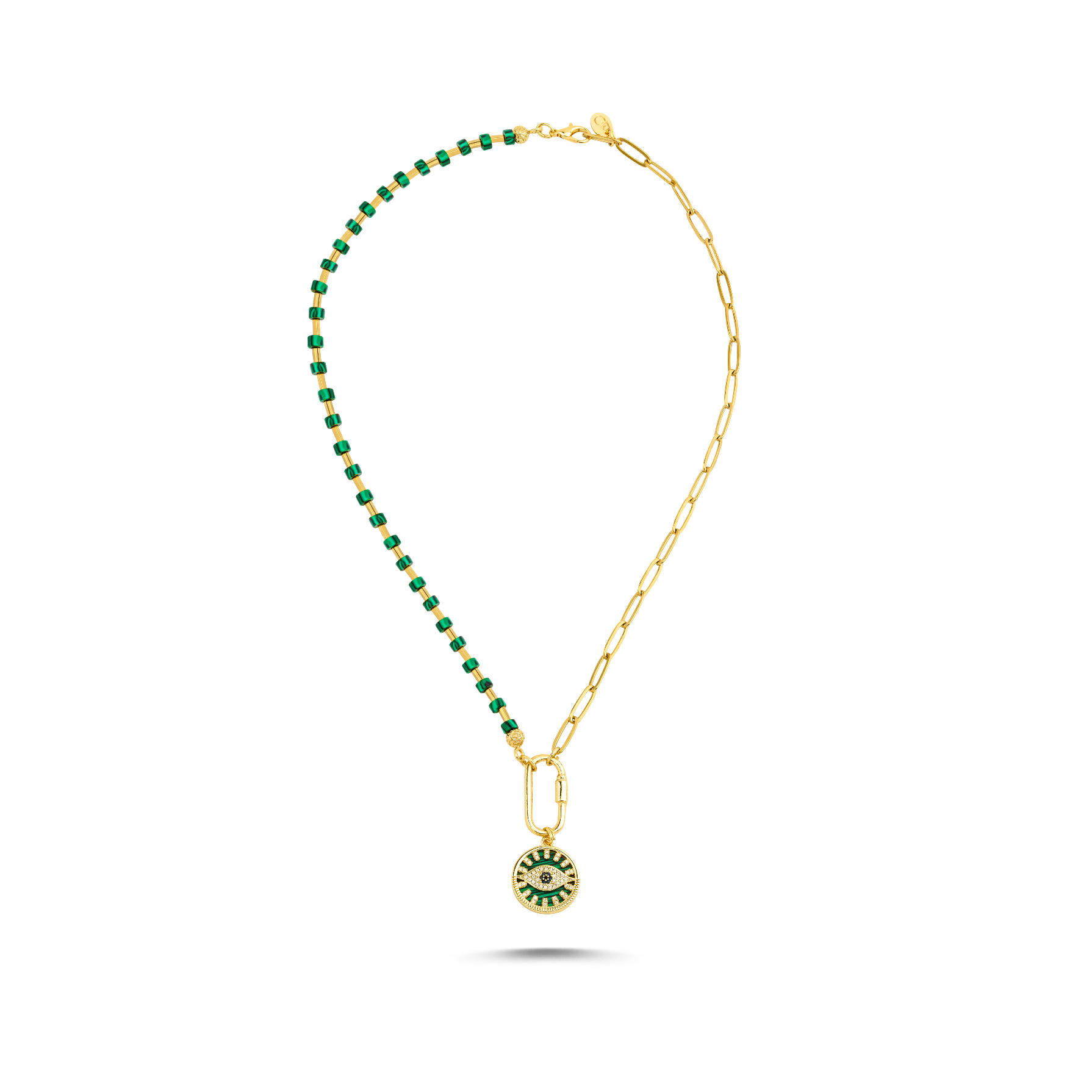 Berrin özkan-Your Side Malachite Nazar Necklace-Necklaces-1-Milagron.com