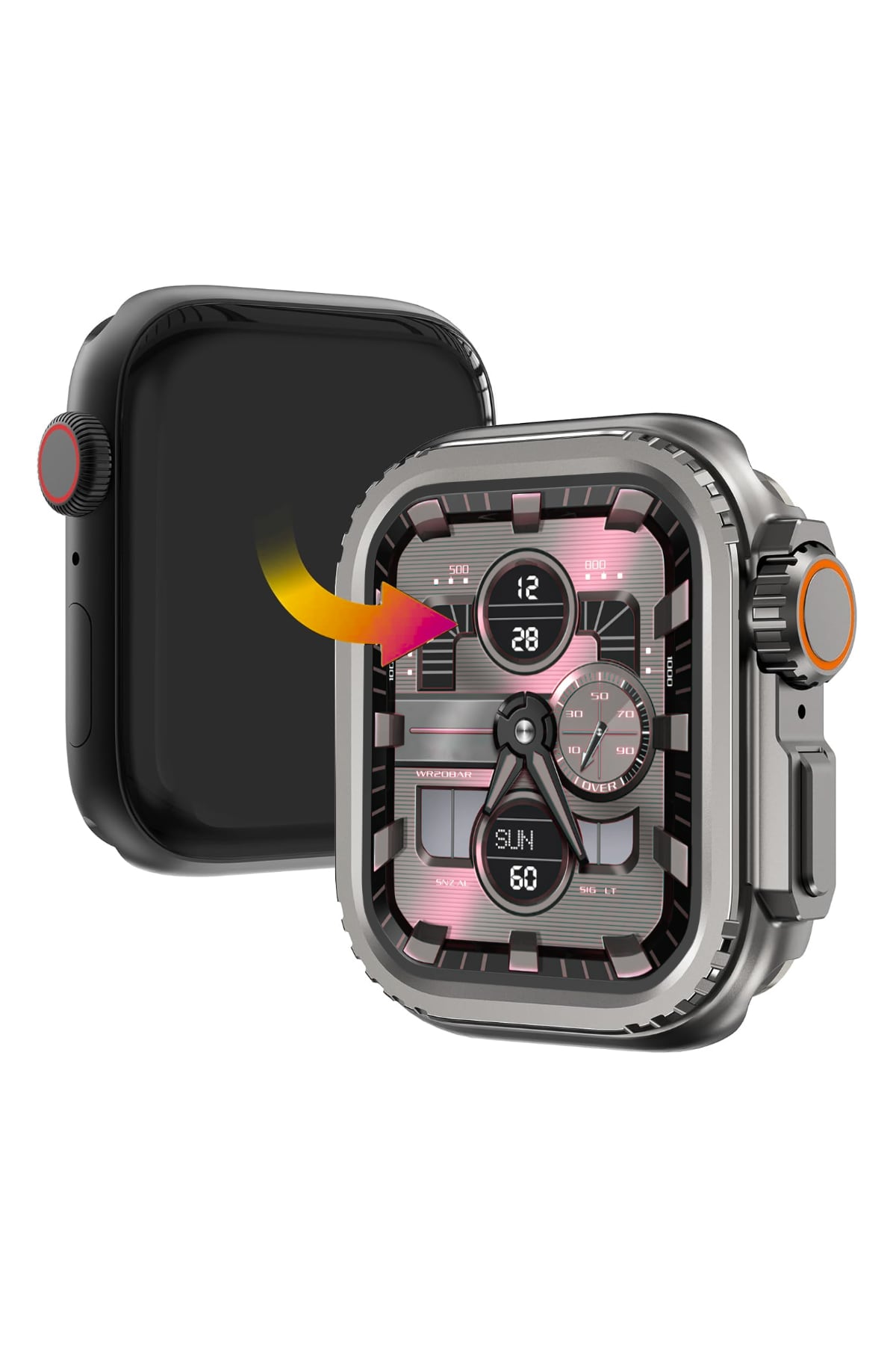 Apple Watch Ultra Dönüştürücü Bumper Kasa Koruyucu Gri
