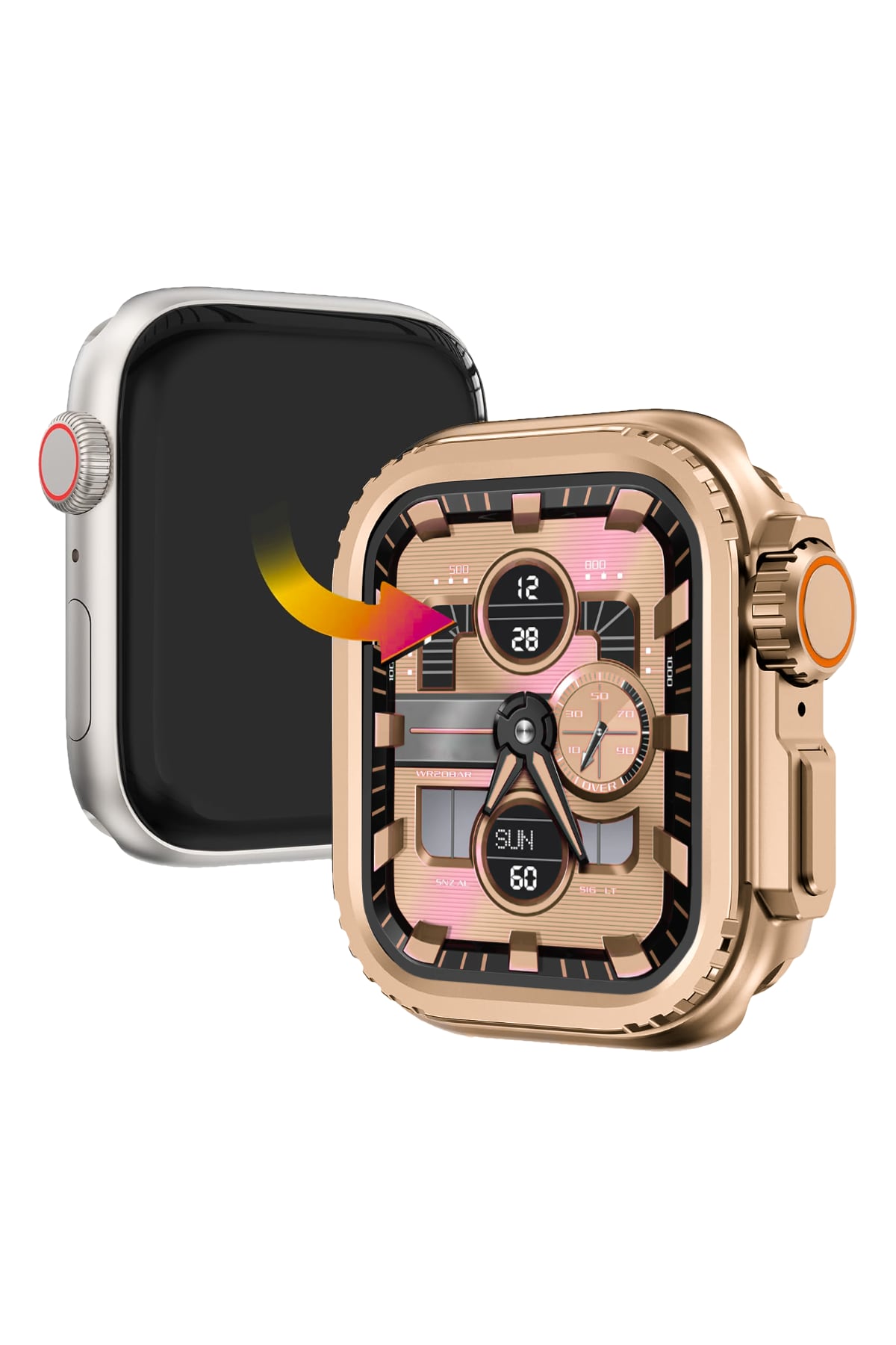 Apple Watch Ultra Dönüştürücü Bumper Kasa Koruyucu Rose Gold