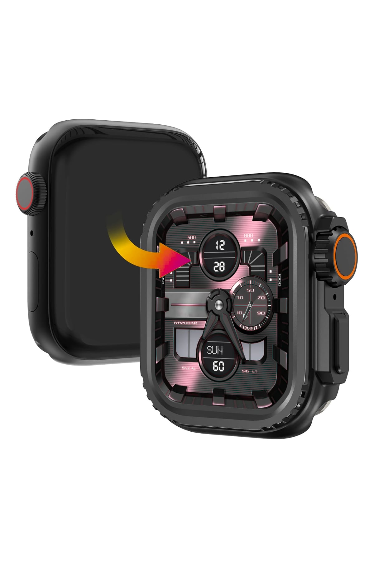 Apple Watch Ultra Dönüştürücü Bumper Kasa Koruyucu Siyah
