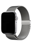 Apple Watch Ultra Uyumlu İNce Örgü Milano Loop Gümüş