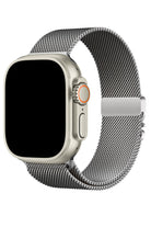 Apple Watch Ultra Uyumlu İNce Örgü Milano Loop Gümüş