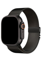 Apple Watch Ultra Uyumlu İNce Örgü Milano Loop Siyah
