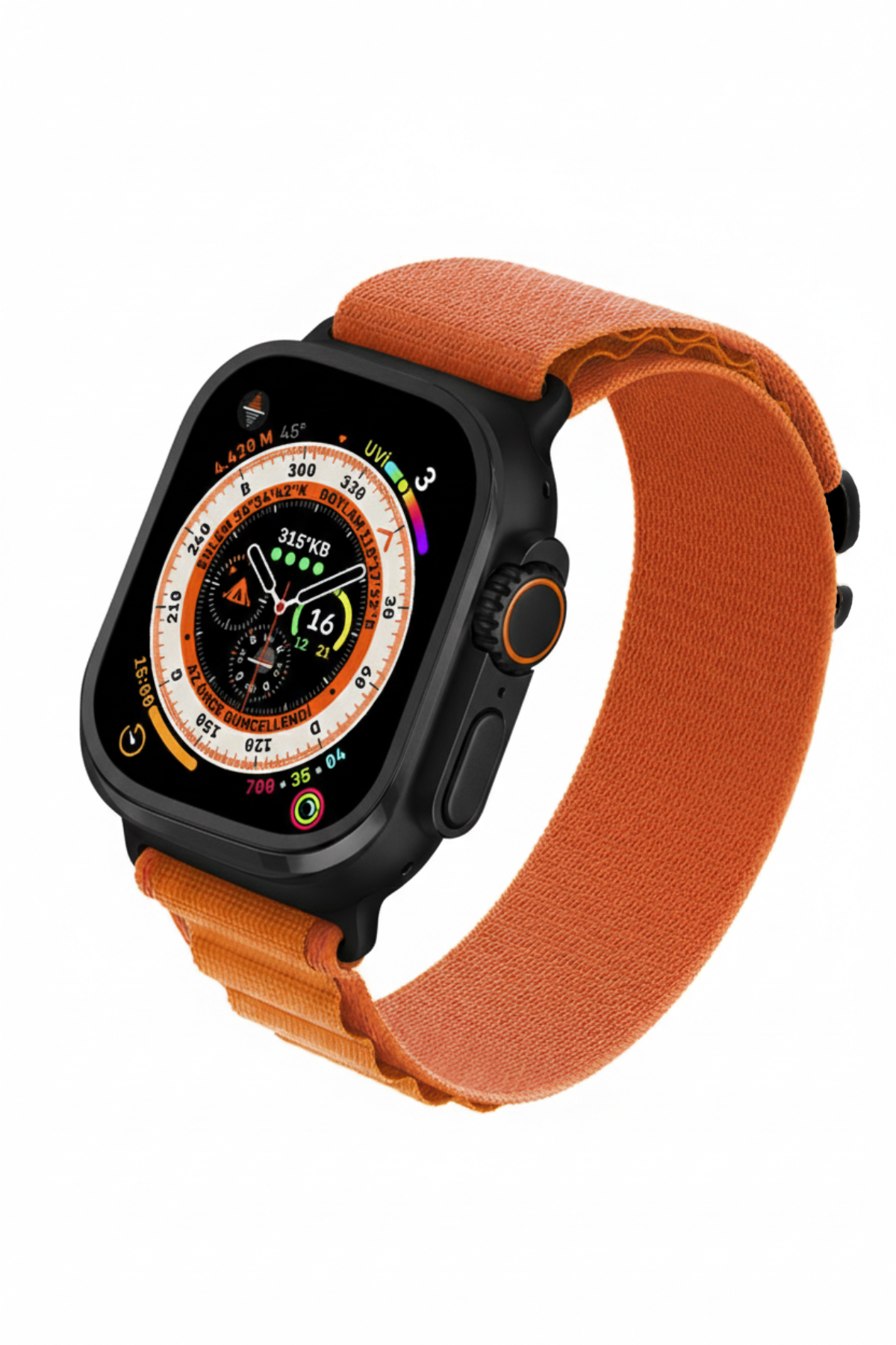 Apple Watch Ultra Uyumlu Metal Çerçeve Koruyucu Siyah